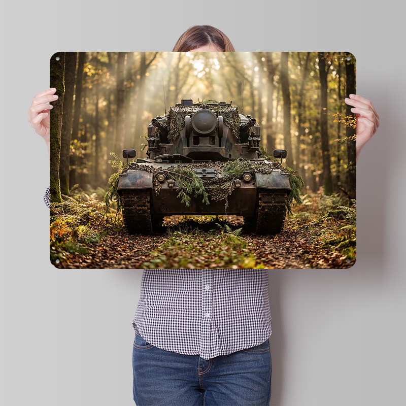 Retro Gaming At Home - Camouflaged Tank in a Forest Poster