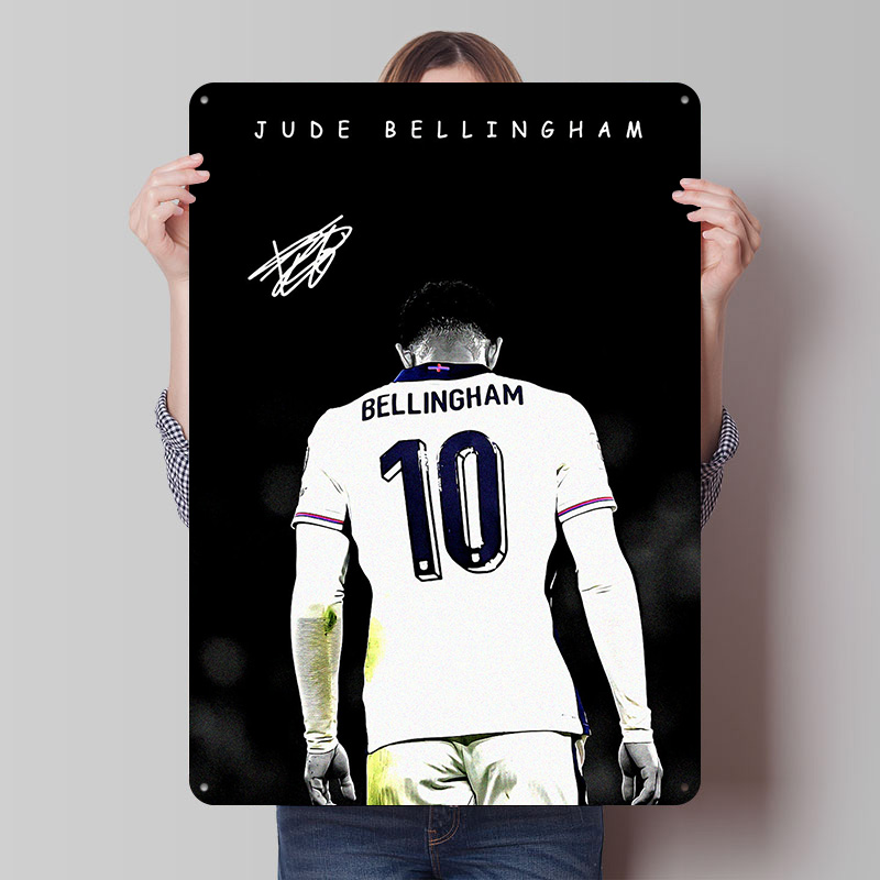 Retro Gaming Jersey - Bellingham Soccer Jersey Tinplate Poster Custom