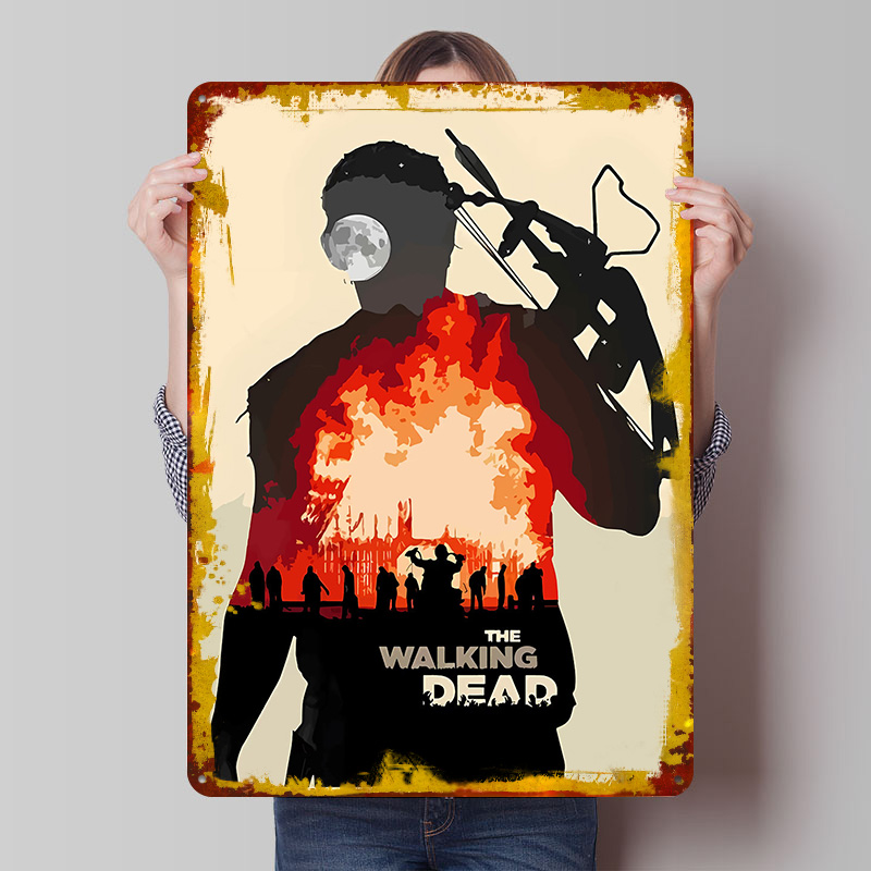 Retro Gaming At Home - The Walking Dead Silhouette Metal Poster