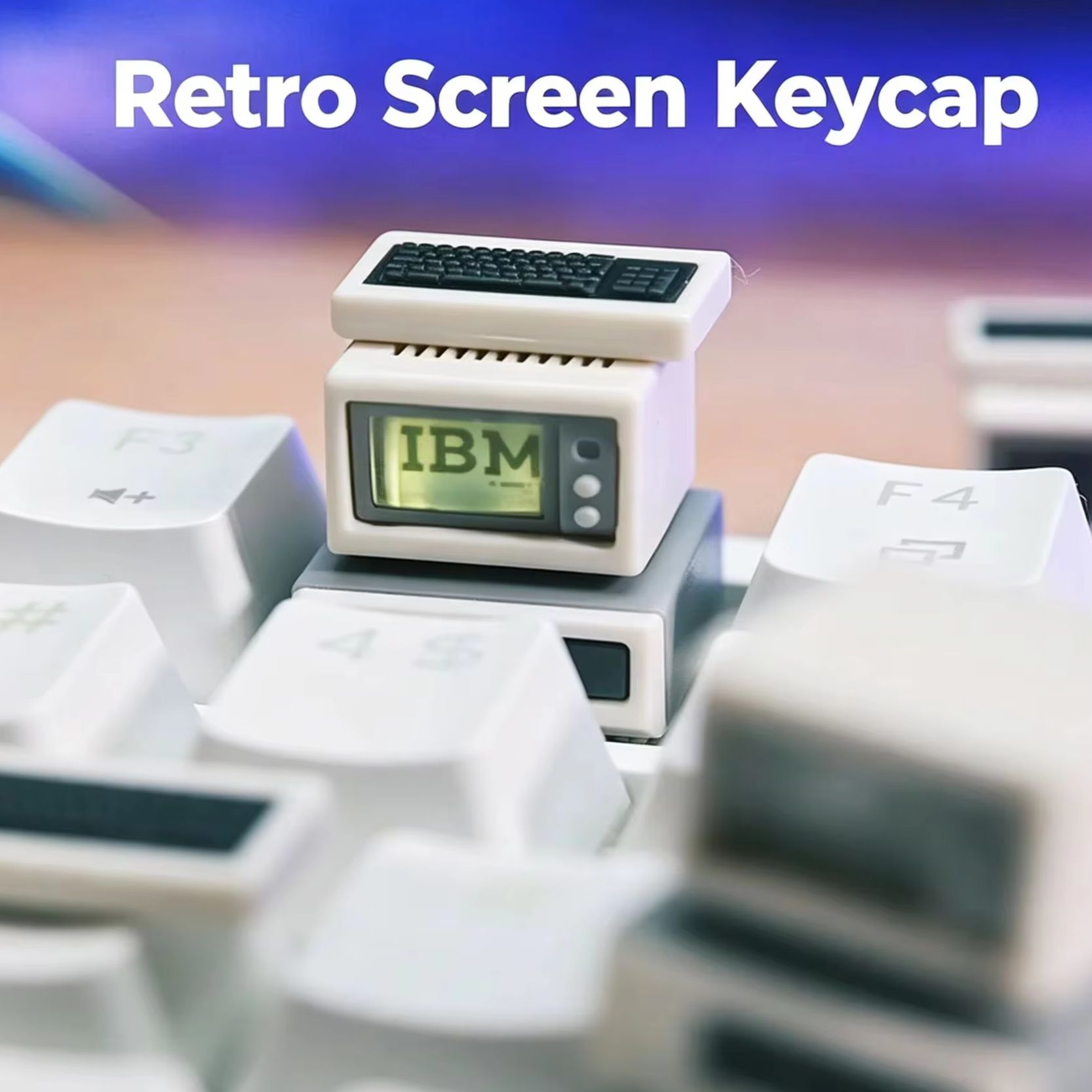 Retro Gaming Keyboard - Backlit Retro Computer Keycap Custom Computer