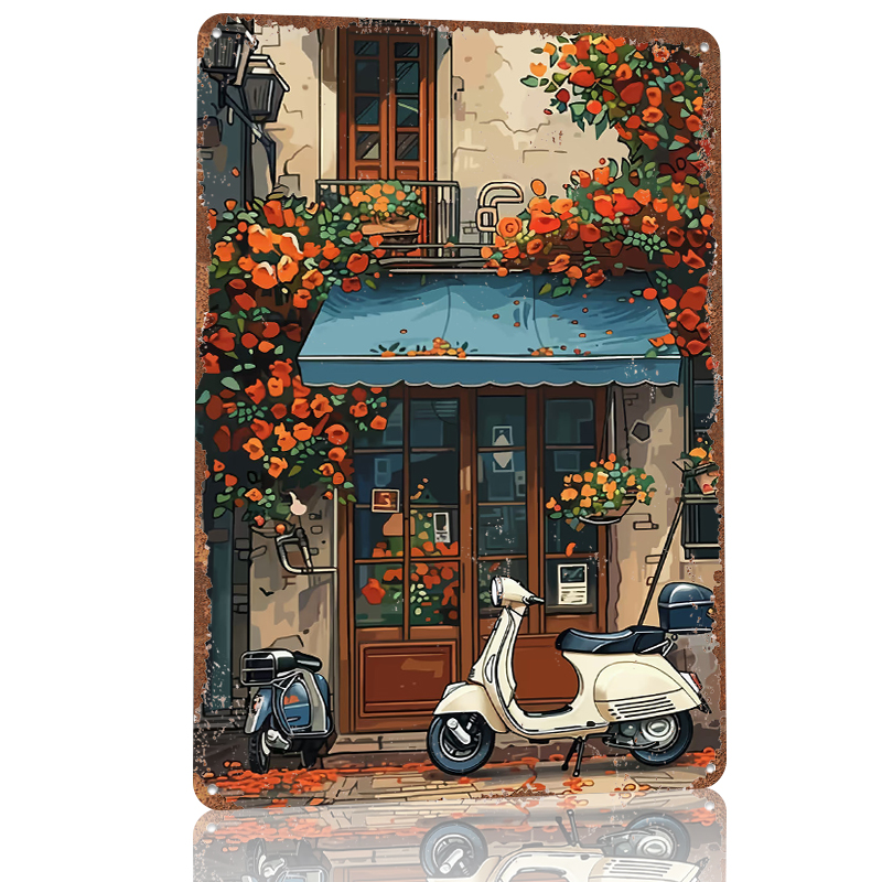 Vintage Scooter Shop Poster Cu - Retro Gaming At Home ulasan dan harga