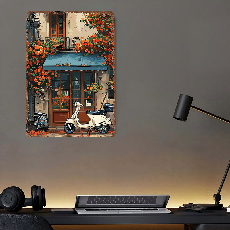 Vintage Scooter Shop Poster Cu - Retro Gaming At Home ulasan dan harga