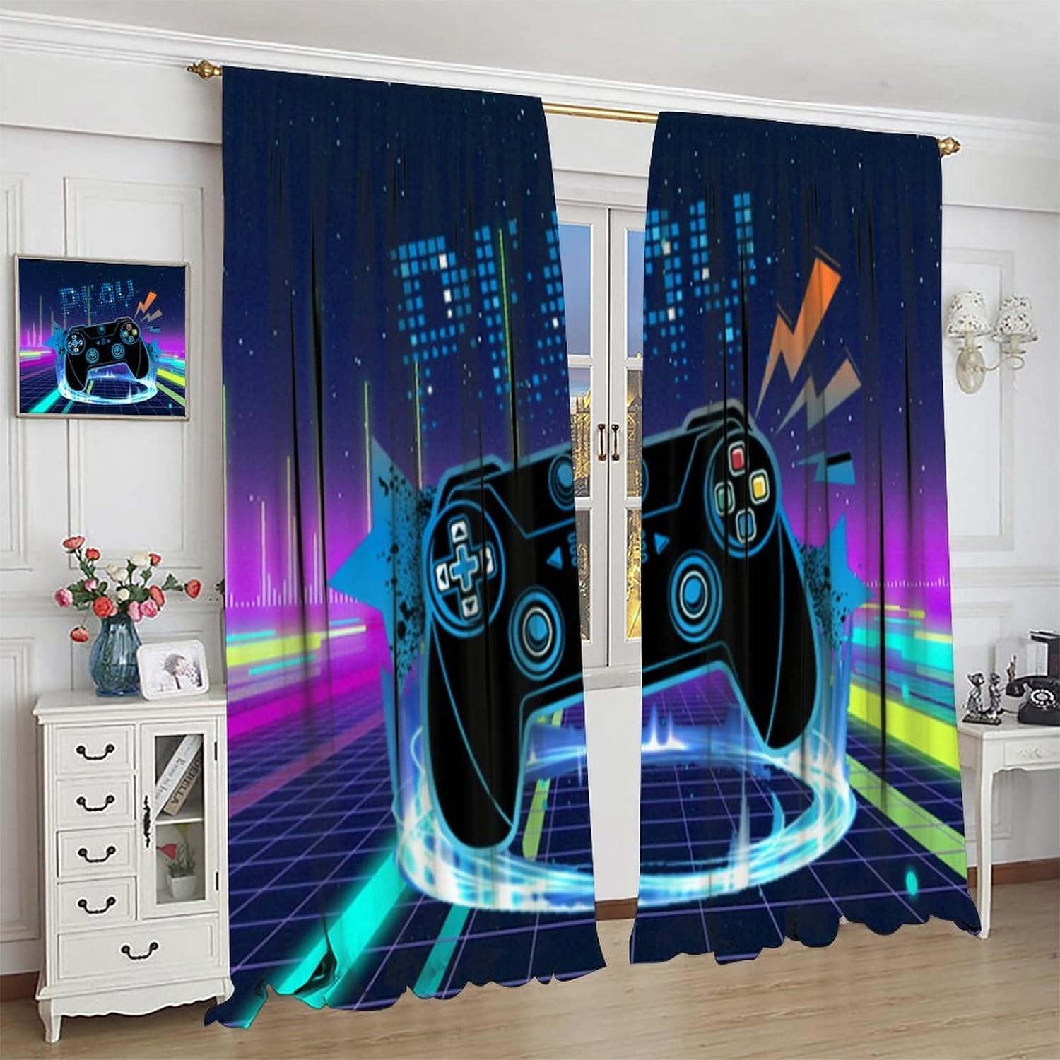 2 Panels Neon Game Controller  - Retro Gaming Space ulasan dan harga