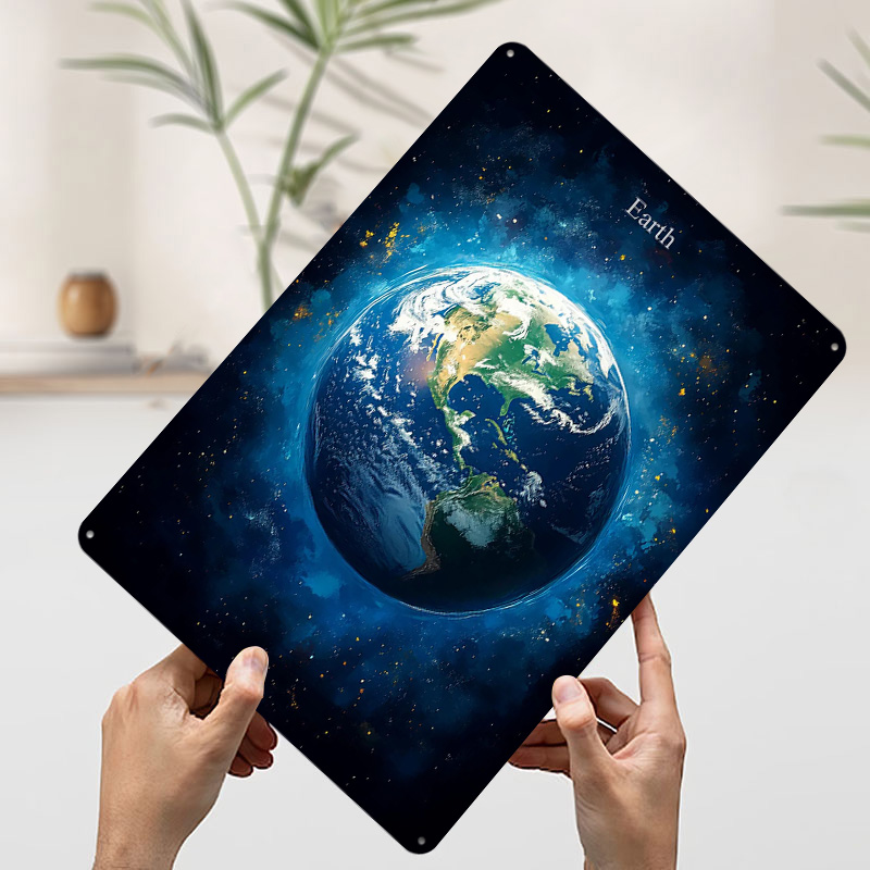 Earth in Space Tin Poster Cust - Retro Gaming Space ulasan dan harga
