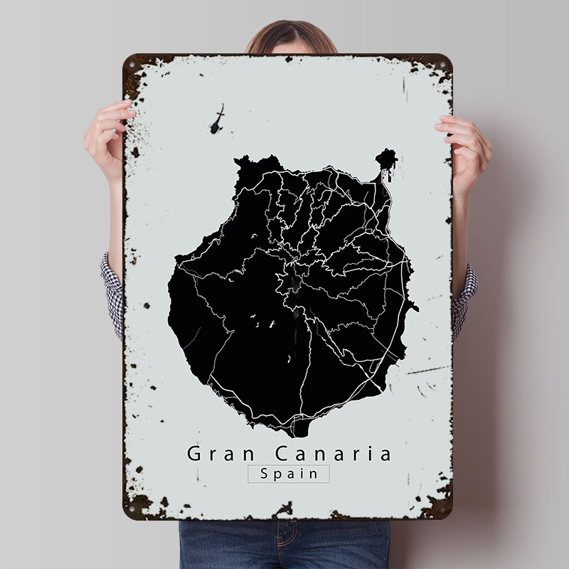 Gran Canaria Island Map Metal  - Retro Gaming Island ulasan dan harga