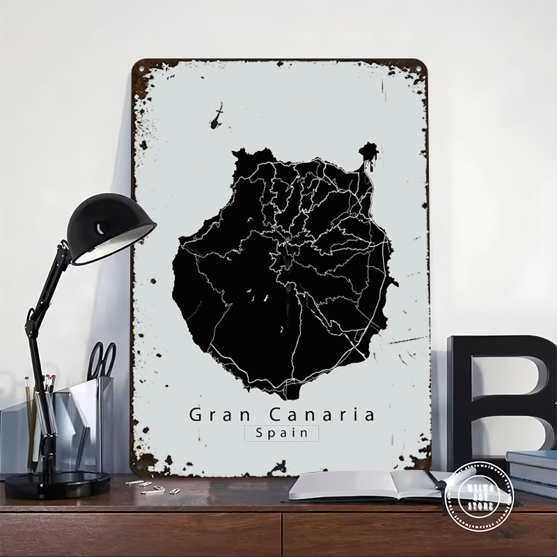 Gran Canaria Island Map Metal  - Retro Gaming Island ulasan dan harga