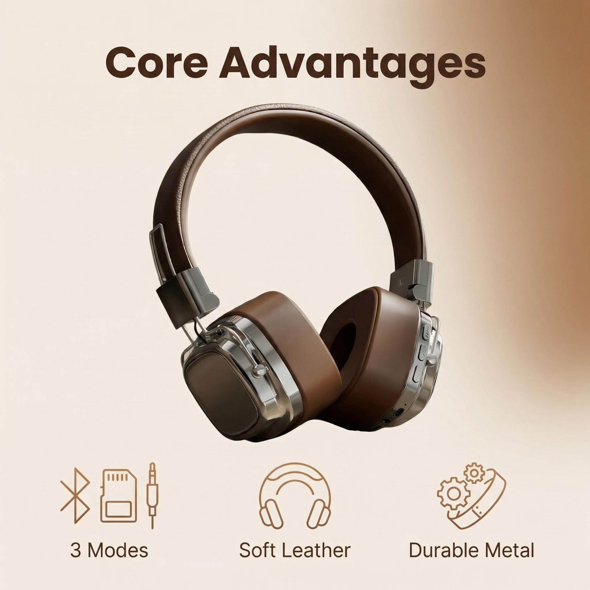 Retro Leather Over-ear Headpho - Retro Gaming Mobile ulasan dan harga