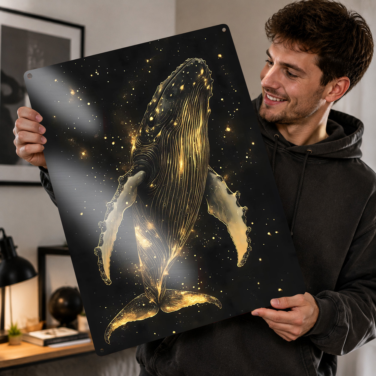 Golden Whale in Space 3D Print - Retro Gaming Space ulasan dan harga