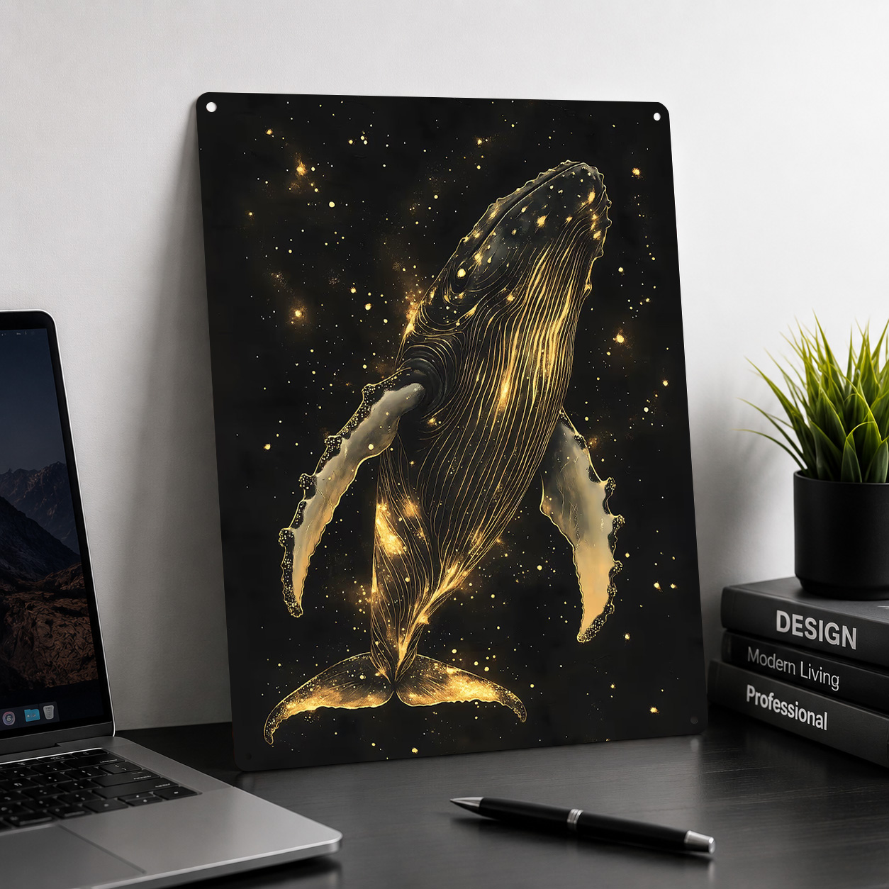 Golden Whale in Space 3D Print - Retro Gaming Space ulasan dan harga