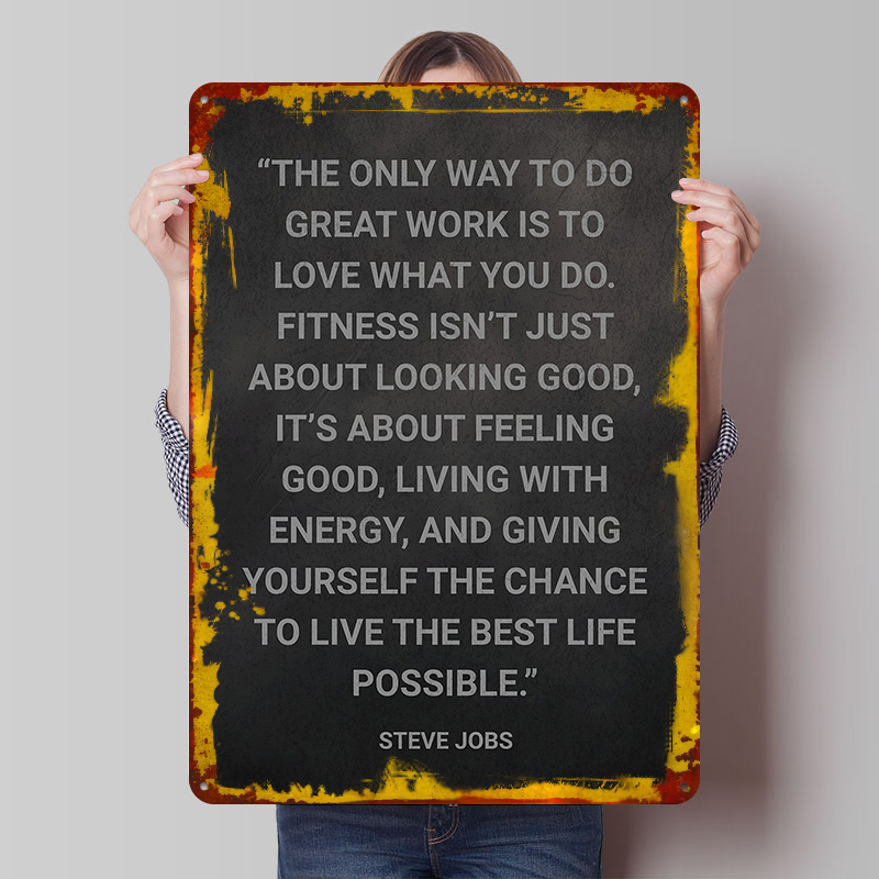 Steve Jobs Fitness Quote Metal - Retro Gaming At Home ulasan dan harga