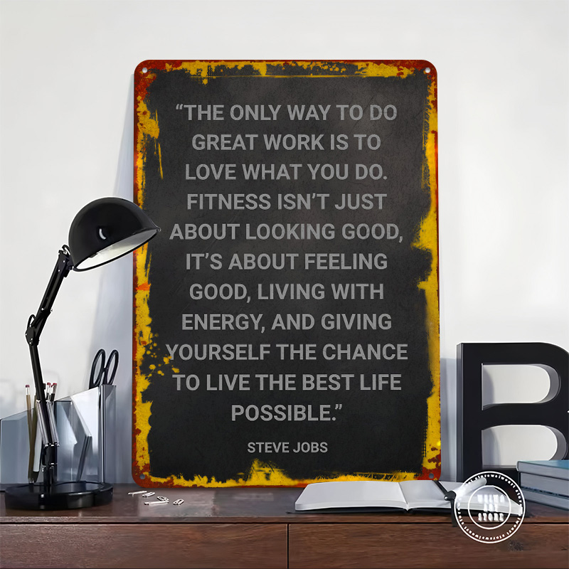 Steve Jobs Fitness Quote Metal - Retro Gaming At Home ulasan dan harga