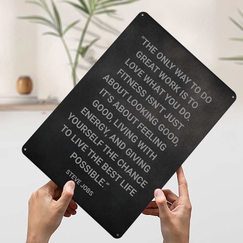 Steve Jobs Fitness Quote Metal - Retro Gaming At Home ulasan dan harga