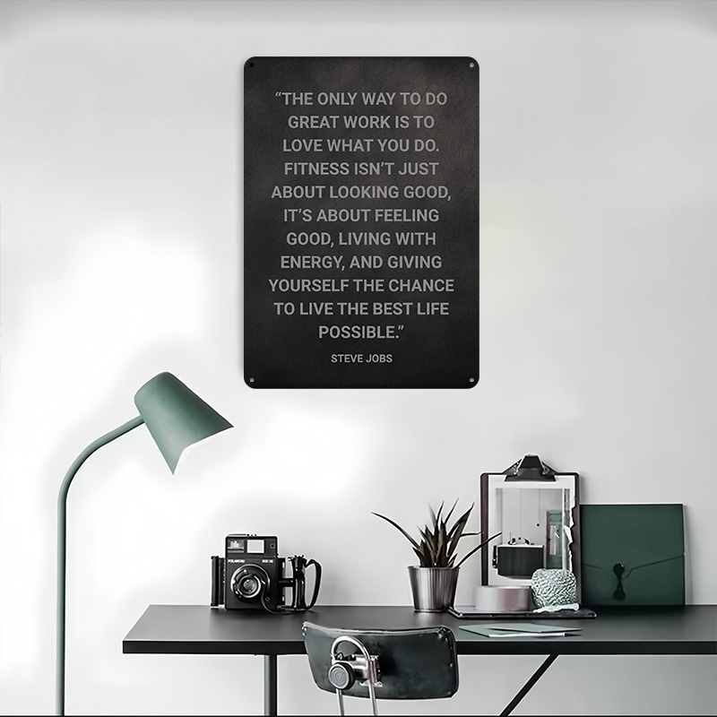 Steve Jobs Fitness Quote Metal - Retro Gaming At Home ulasan dan harga