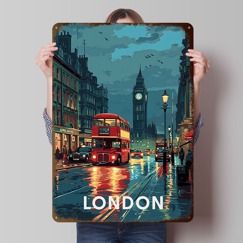 London Big Ben Tinplate Poster - Retro Gaming In London ulasan dan harga