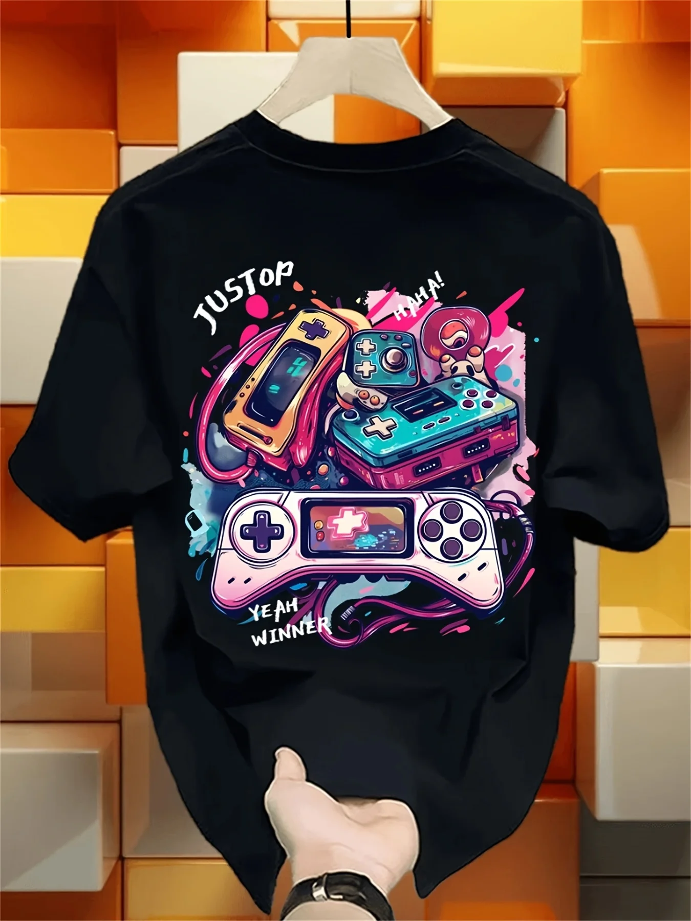 Retro Graffiti Gamepad Art Dua - Retro Gaming Jersey ulasan dan harga