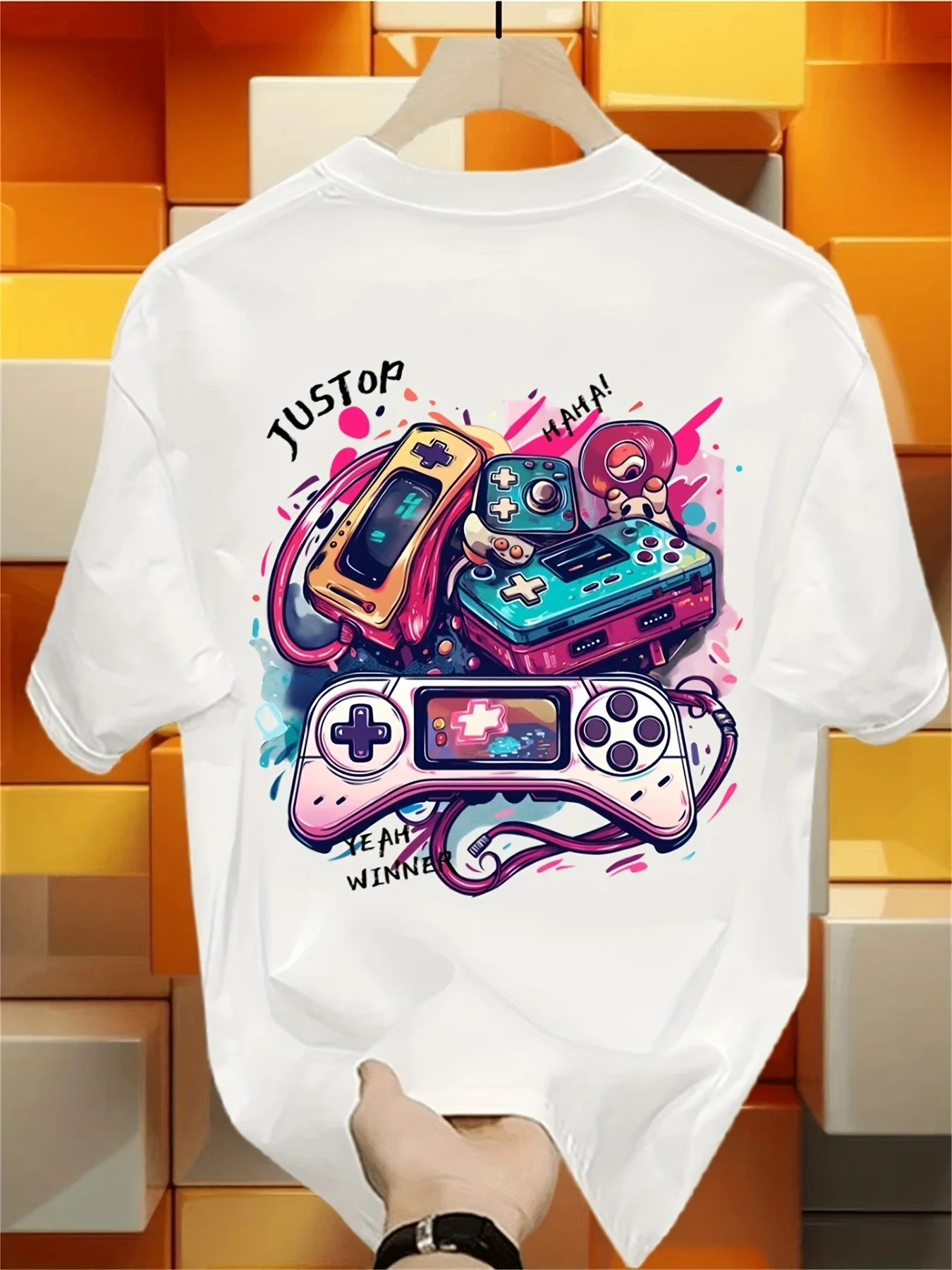 Retro Graffiti Gamepad Art Dua - Retro Gaming Jersey ulasan dan harga