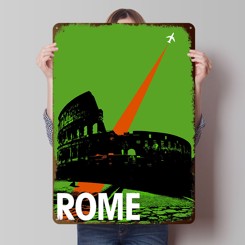 Rome Travel Metal Poster Custo - Retro Gaming At Home ulasan dan harga