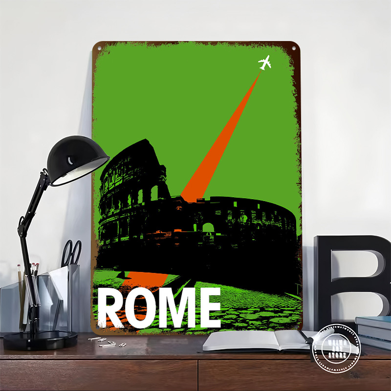Rome Travel Metal Poster Custo - Retro Gaming At Home ulasan dan harga
