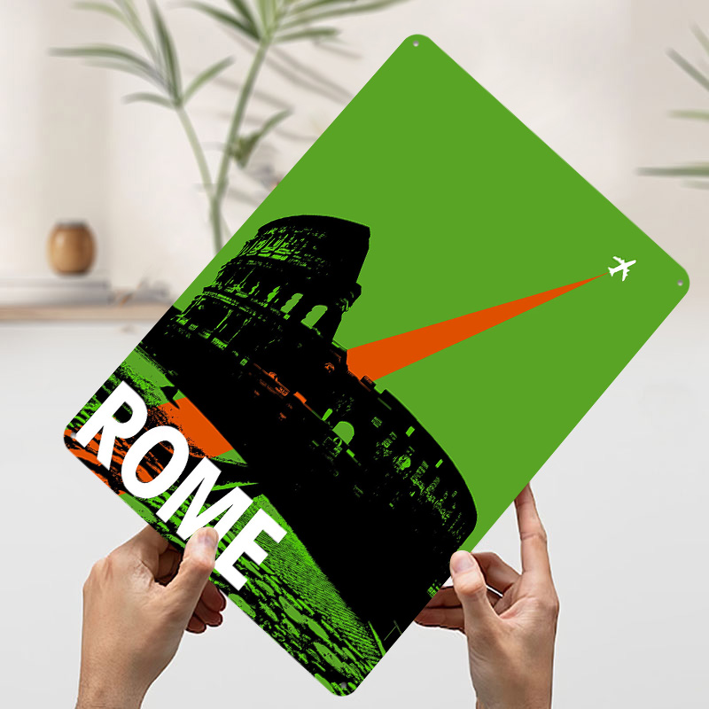 Rome Travel Metal Poster Custo - Retro Gaming At Home ulasan dan harga