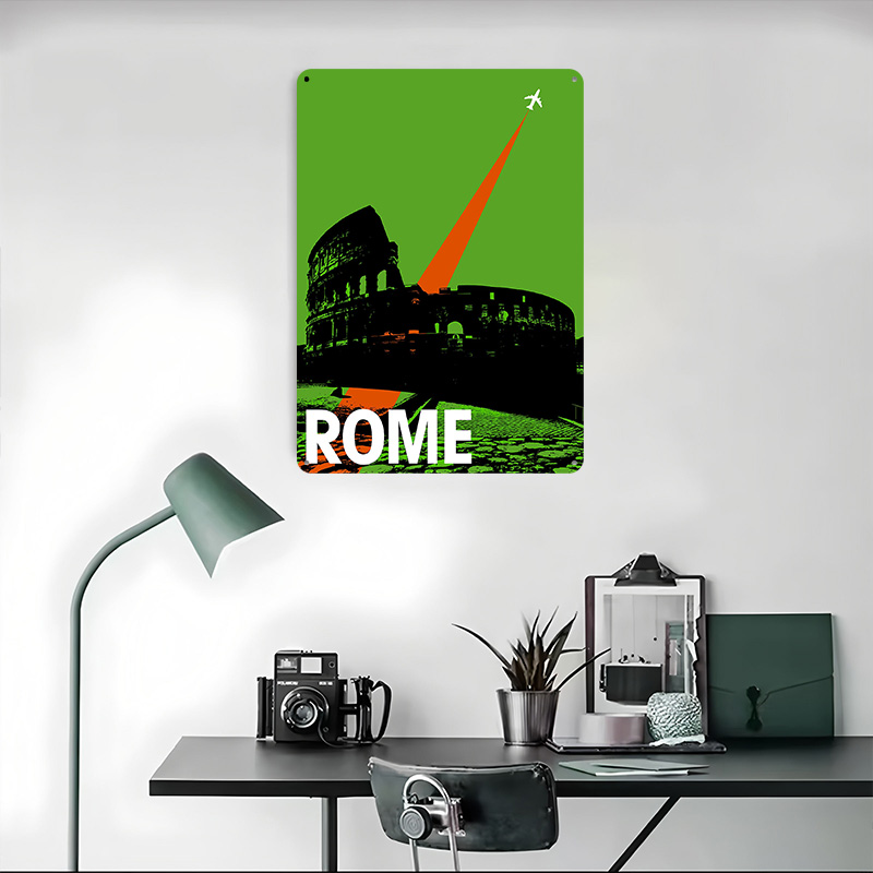 Rome Travel Metal Poster Custo - Retro Gaming At Home ulasan dan harga