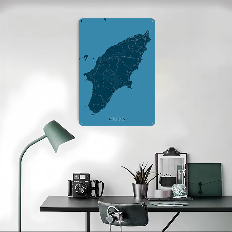 Map of Rhodes Island Poster Cu - Retro Gaming Island ulasan dan harga