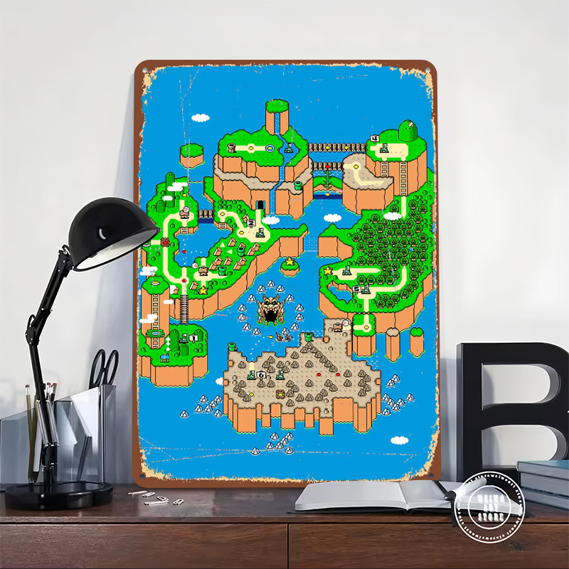 Dinosaur Land Metal Poster Cus - Retro Gaming Island ulasan dan harga
