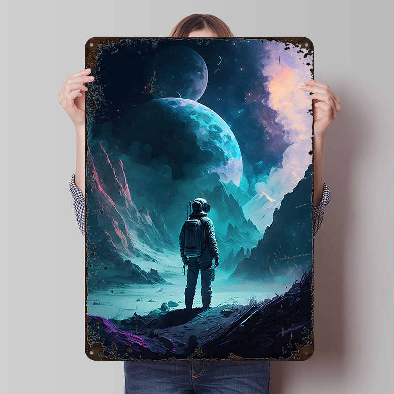 Astronaut in Space Printed Pos - Retro Gaming Space ulasan dan harga