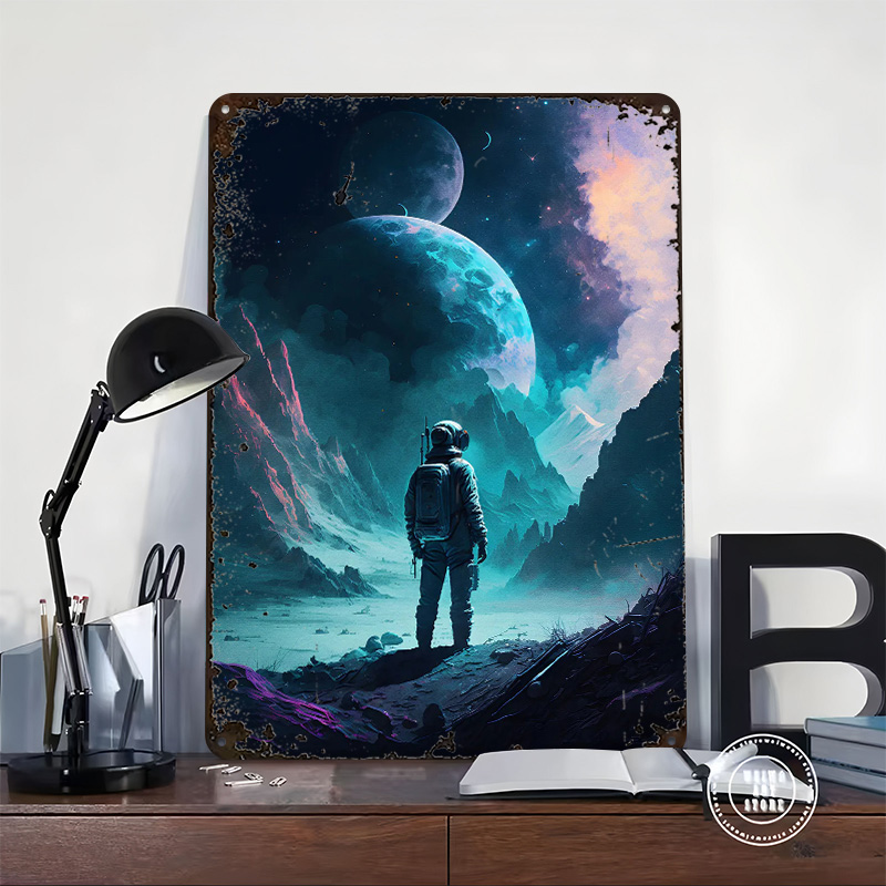 Astronaut in Space Printed Pos - Retro Gaming Space ulasan dan harga