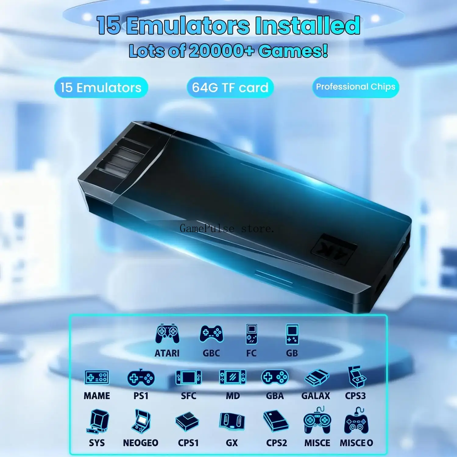 GamePulse M8 Game Console  Emu - Retro Gaming With Projector ulasan dan harga