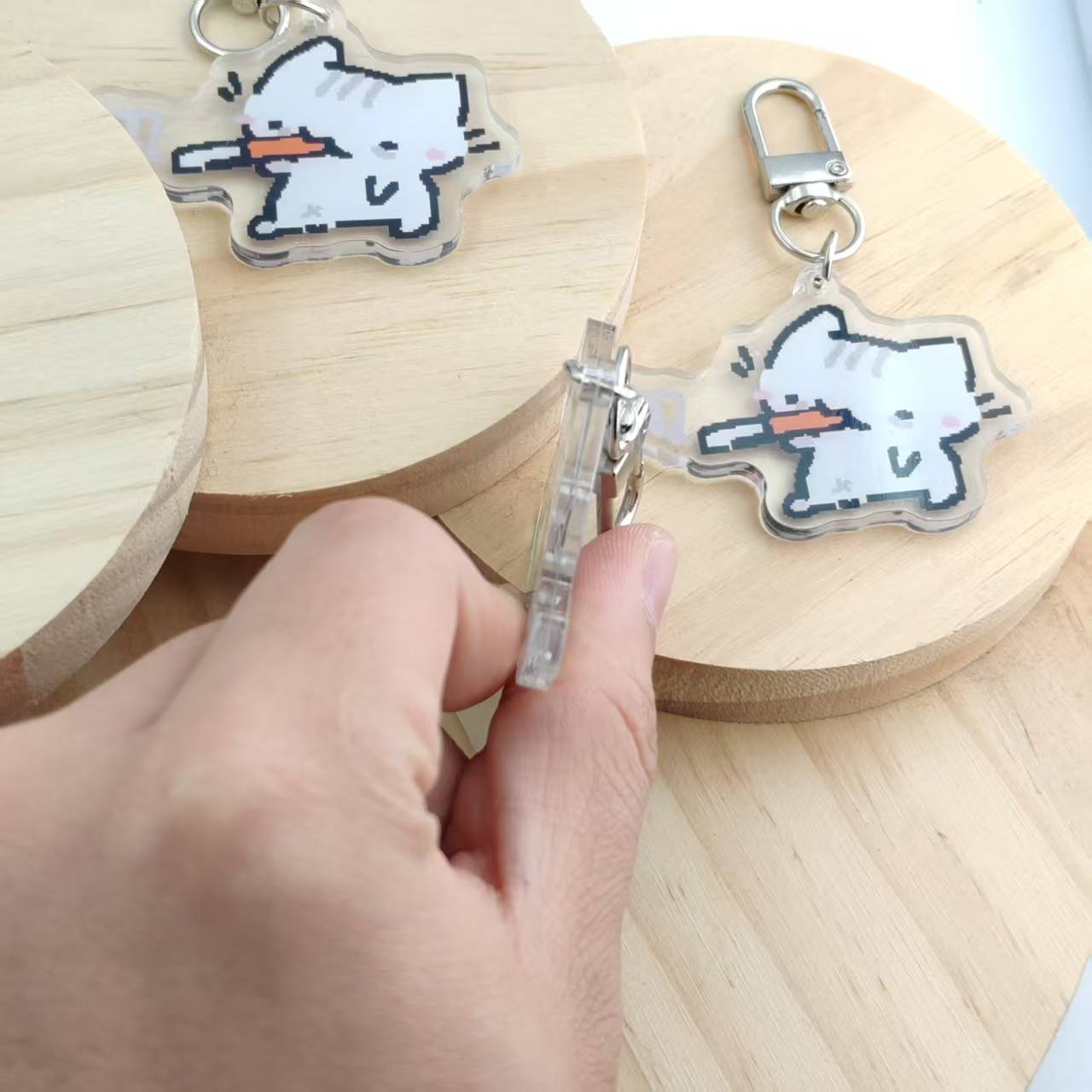 2d Flat Pixel Cat Keychain - G - Retro Gaming Design ulasan dan harga