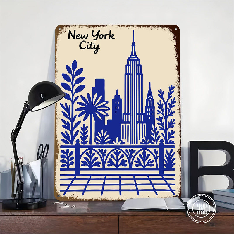 New York City Blue Poster Cust - Retro Gaming At Home ulasan dan harga