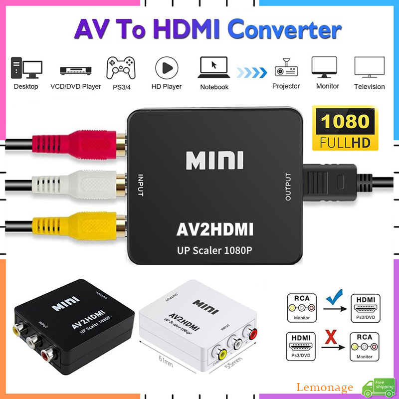 AV RCA to HDMI Converter 1080P - Retro Gaming With Projector ulasan dan harga