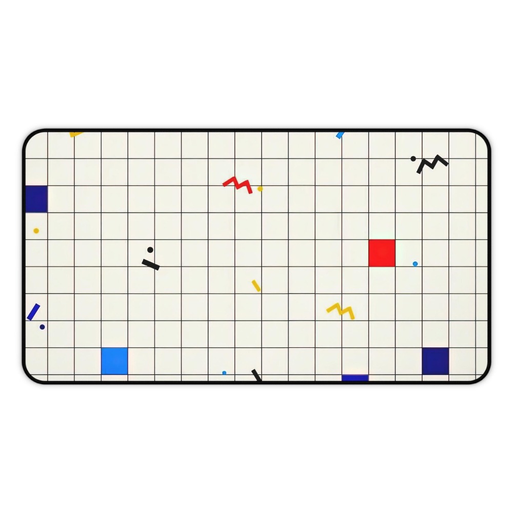 Retro Geometric Grid Desk Mat  - Retro Gaming Design ulasan dan harga