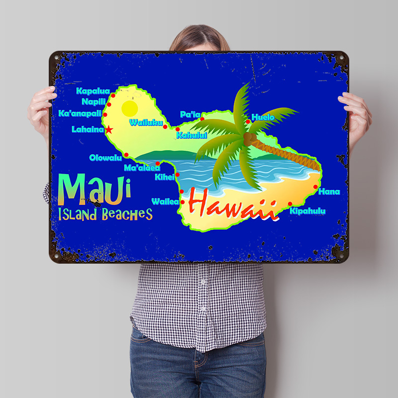 Maui Hawaii Island Beaches Map - Retro Gaming Island ulasan dan harga