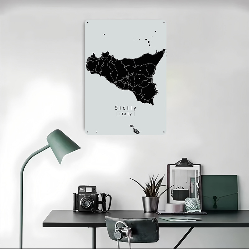 Sicily Island Map Poster Custo - Retro Gaming Island ulasan dan harga